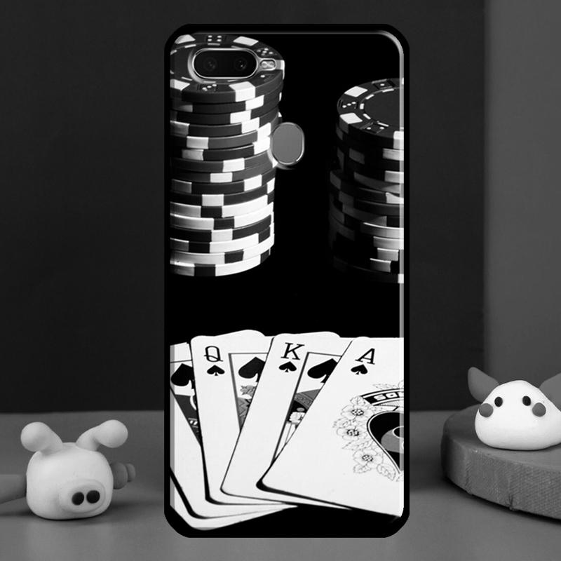 Las Vegas Casino Poker Case For Oppo A16 A76 A96 A58 A78 A98 A5 A9 A91 A15 A17 A77 A52 A72 A74 A94 A54S A57S Cover