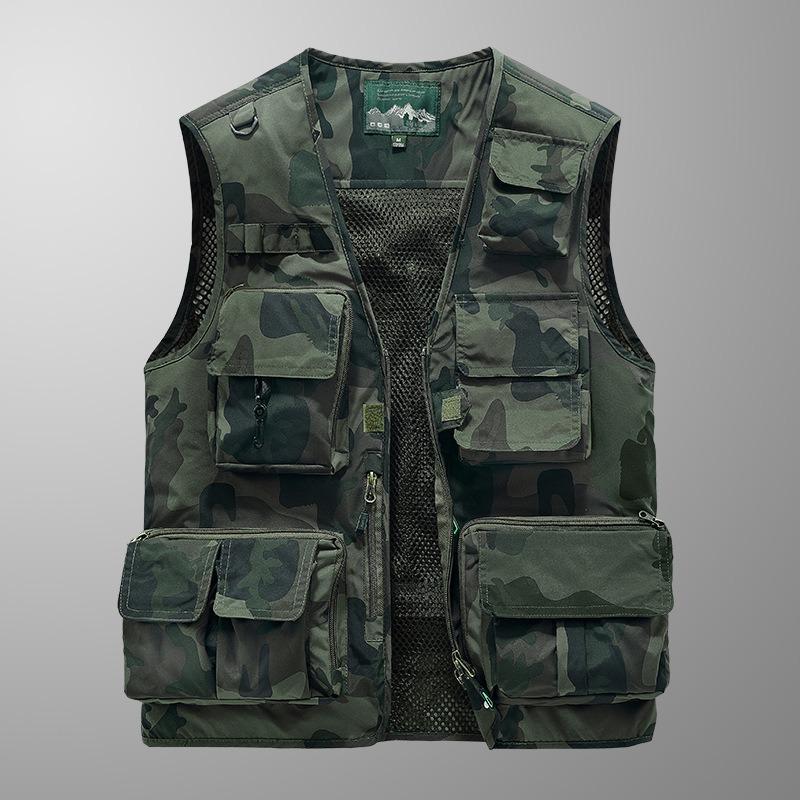 Vest Thin Men's Outdoor Multi-Pocket Fishing Photography Vest Vest Vest Vest Printed Tooling
