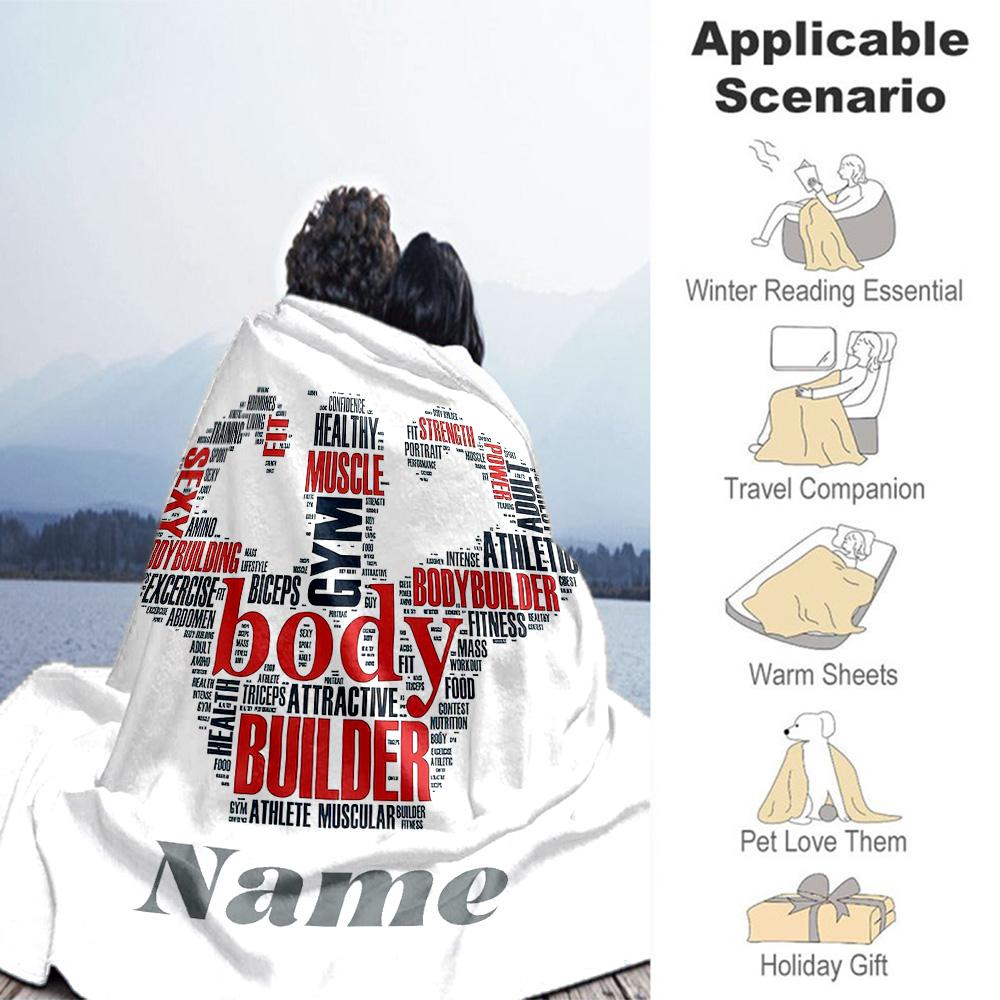 Keep Fit00 Personalized Text Blanket Gift Customizable Blanket Soft & Cozy Versatile for Bed Bedding Couch Seaside Four Seasons Multipurpose