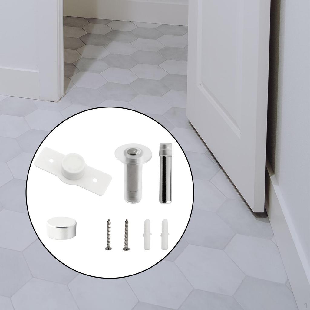Magnetic Door Stop Quiet Hidden Stopper for Dorm Office Buildings Home Milky White