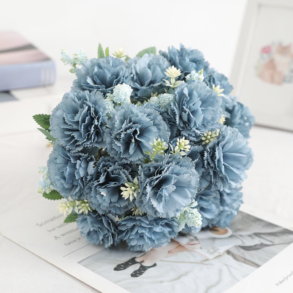 1/3Pieces Of Carnation 28cm Artificial Bouquet Home Room Decoration Stone Bamboo Garden Wedding Deco DIY Bride Holding Flowers