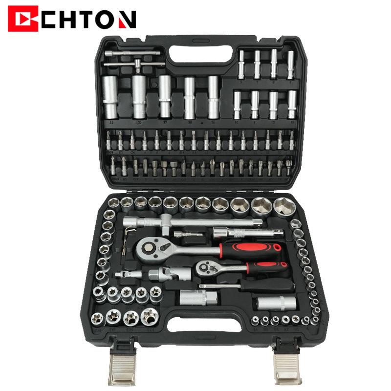 

Матовый набор трещоток и торцевых головок для авторемонта, 108 предметов