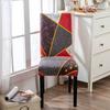 Geometric Dining Chair Cover Spandex Elastic Chair Slipcover Case Stretch Chair Covers for Party Hotel Banquet Dining Room Decor
