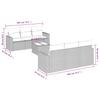 7-teiliges Gartensofa-Set mit Kissen Schwarzes Poly-Rattan