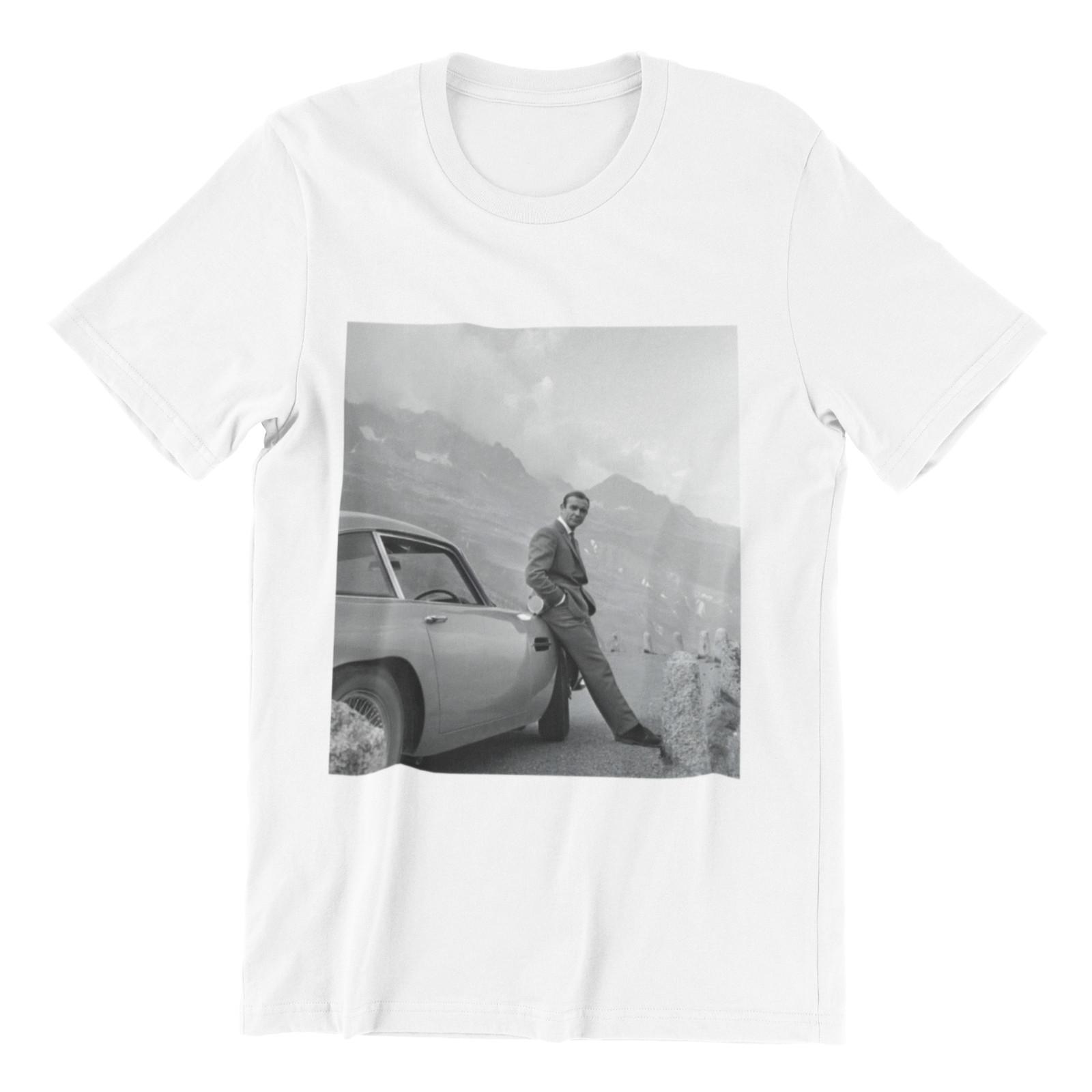 Sean Connery Vintage Style Graphic Tee Retro James Bond Movie Actor T-shirt S
