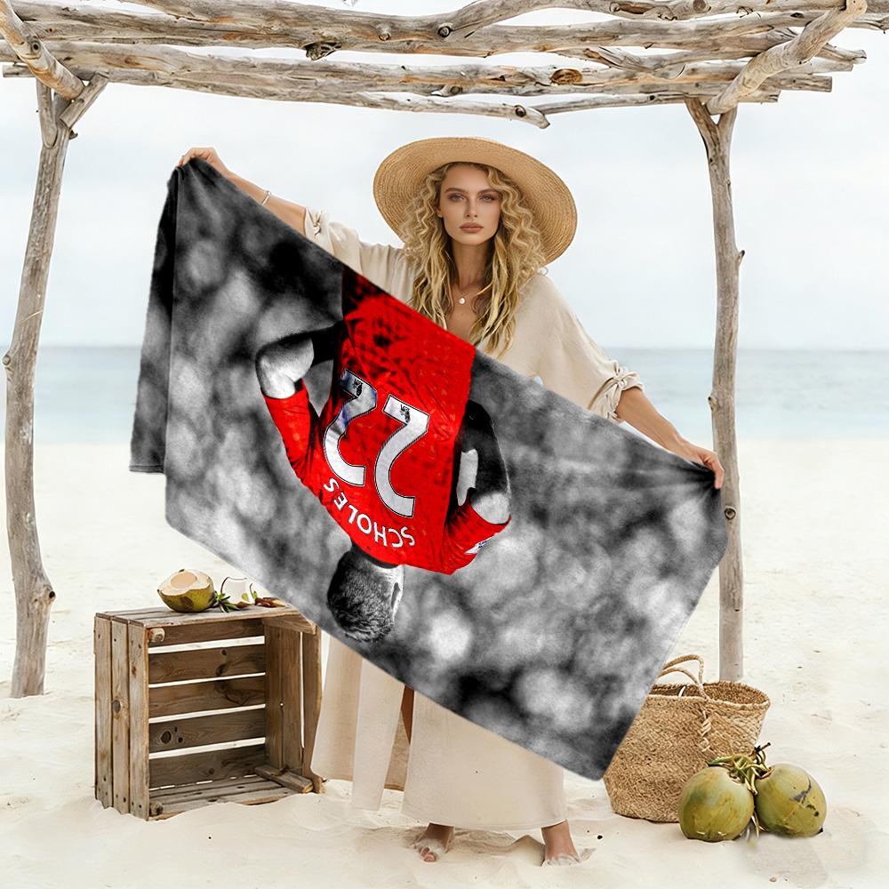 Man United's Player Celebrates Victory Beach Towel Super Soft & Absorbent Comfortable Lightweight