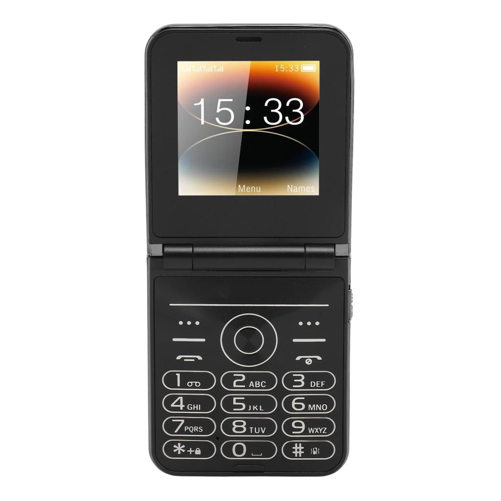 2G Big Button Flip Cell Phone for Seniors 2.6inch 4 Cards 4 Standby Fast Dialing Bluetooth Music Player LED Flashlight
