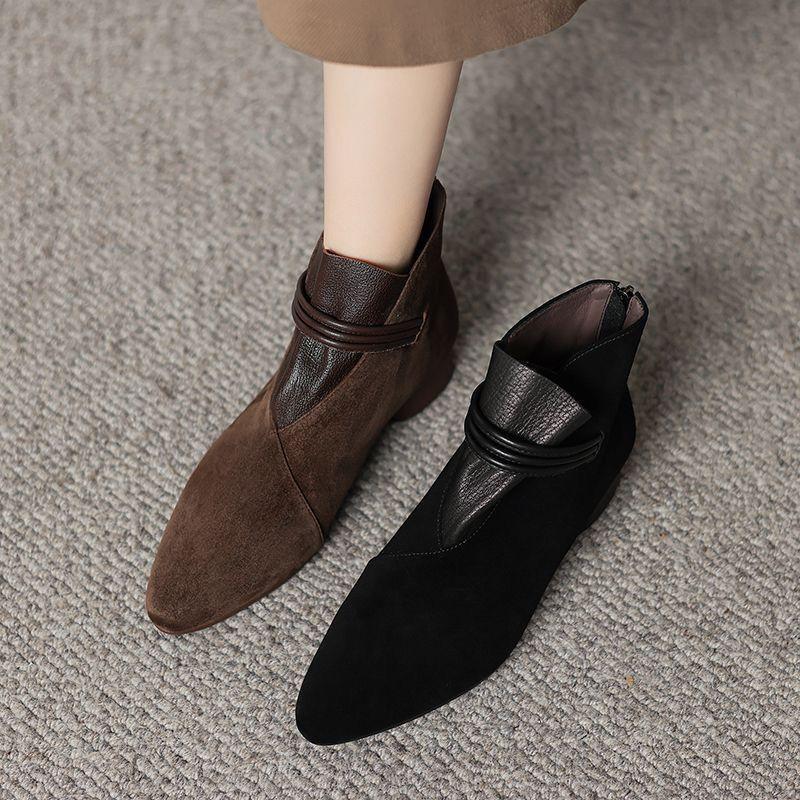 Fashion Elegant with Low Heels Pointed Toe Women's Ankle Boots Autumn Winter Booties Goth Designer Luxury Warm Female Short Shoes Sale