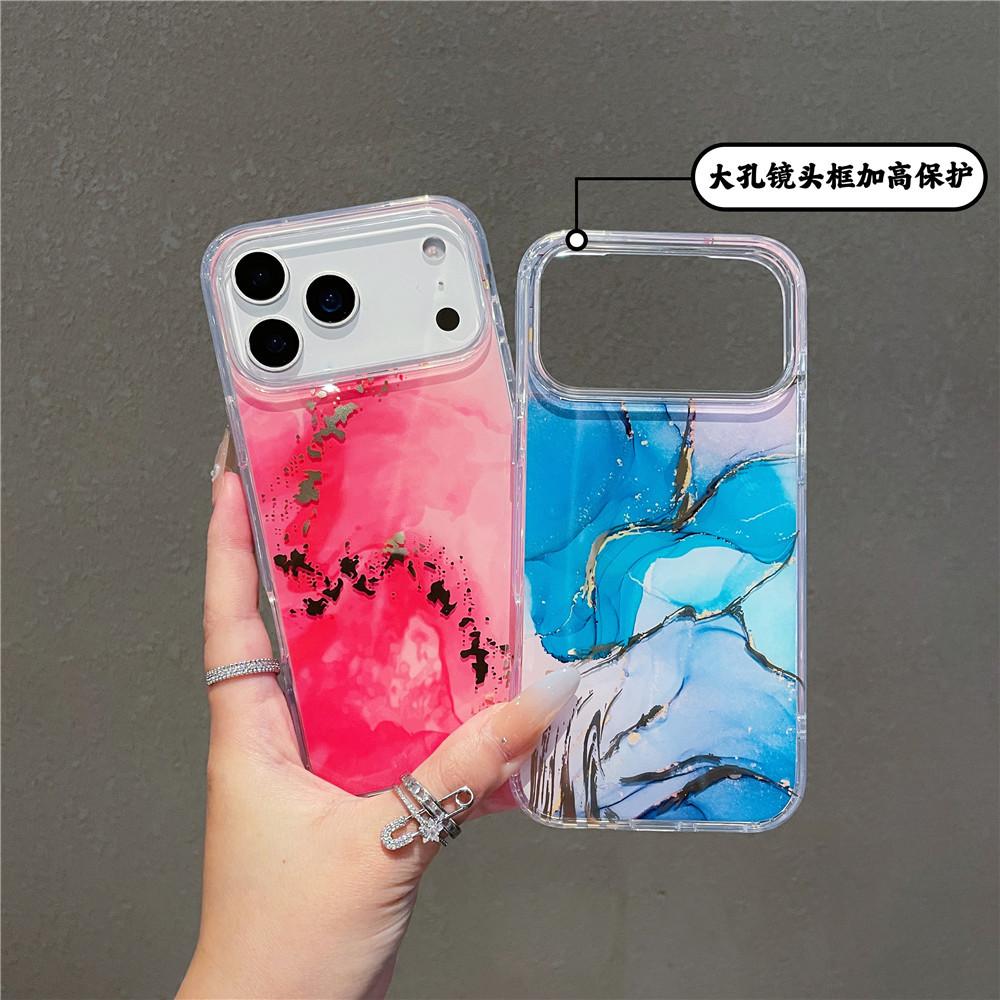Applicable To Iphone17 Mobile Phone Case Electroplated Marble Apple 17pro Bronzing 17Air Anti-drop Protective Case