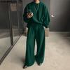 INCERUN Oversized Autumn Men Long Sleeve Pullovers Long Pants Casual Two Pieces Sets Outfits