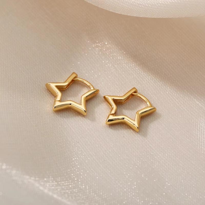 Creative, Simple and Fashionable Five-pointed Star Earrings, Women's Sweet and Cool Temperament, Versatile Earrings.
