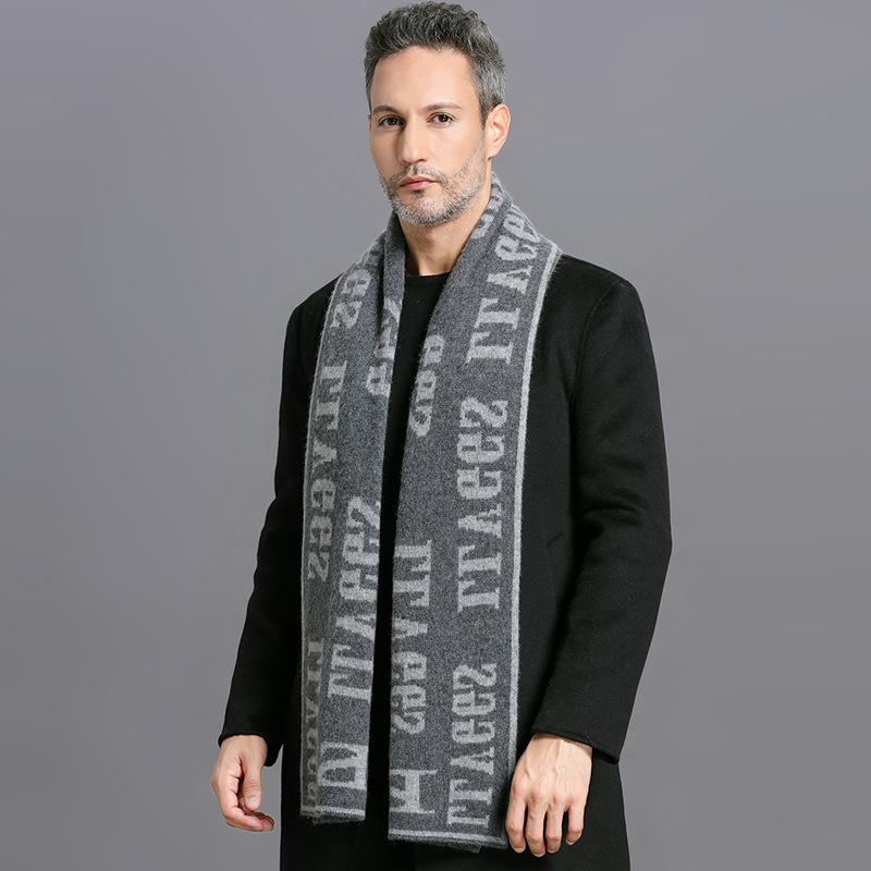 Pure cashmere scarf men's winter couple shawl dual-purpose solid color versatile high-end warm neck scarf women