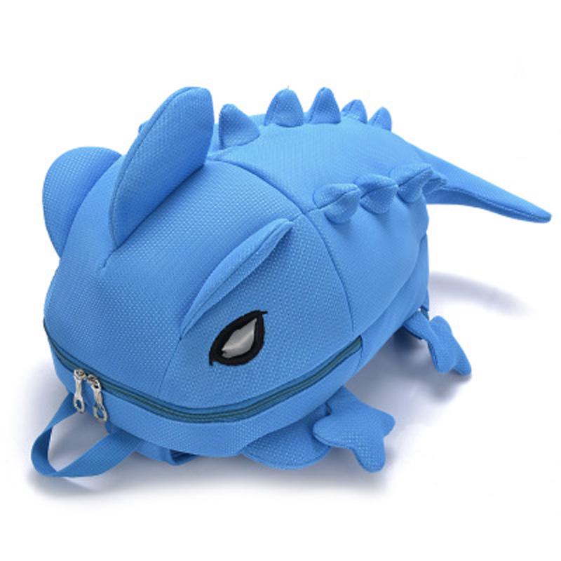 

Творческий монстр мультфильм милый конфеты цвет рюкзак с динозавром личность мужской и женский хамелеон None синий