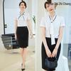 Women's Short Sleeve White Blouse - Summer 2024 Elegant Workwear Shirt