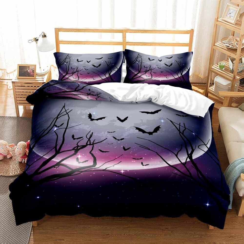 

Comforter Halloween Bedding Set Cartoon Pumpkin Twin Queen Microfiber Horror Theme Comforter For Girls Boys Room Decor Comforter (quilt)-EU Single(135*200cm)3pcs