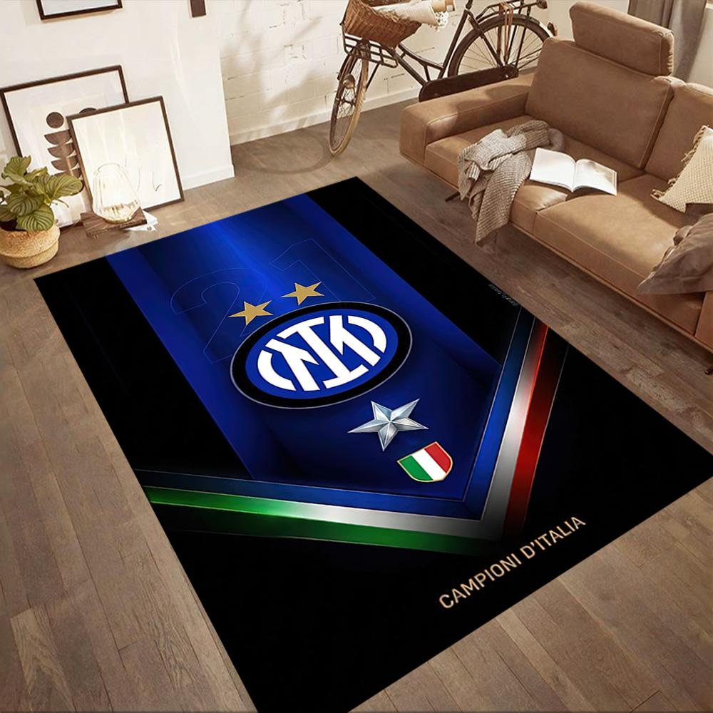 Inter Milan Area Rug Perfect For Living Rooms Hallway Entryway Dormitory Antislip Carpet Anime Office Decor