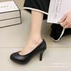Etiquette high heels women's thin heels pointed table professional work shoes black 5cm student interview large size single shoes spot