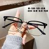 Ladies Trendy Metal Half Frame Myopia Glasses Vintage Near Sight Clear Eyeglasses Blue Light Blocking Minus Diopters Eyewear