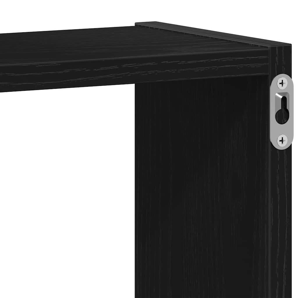 Cube Shelving Unit Black Oak Effect 68 x 15 x 68 cm Engineered Wood