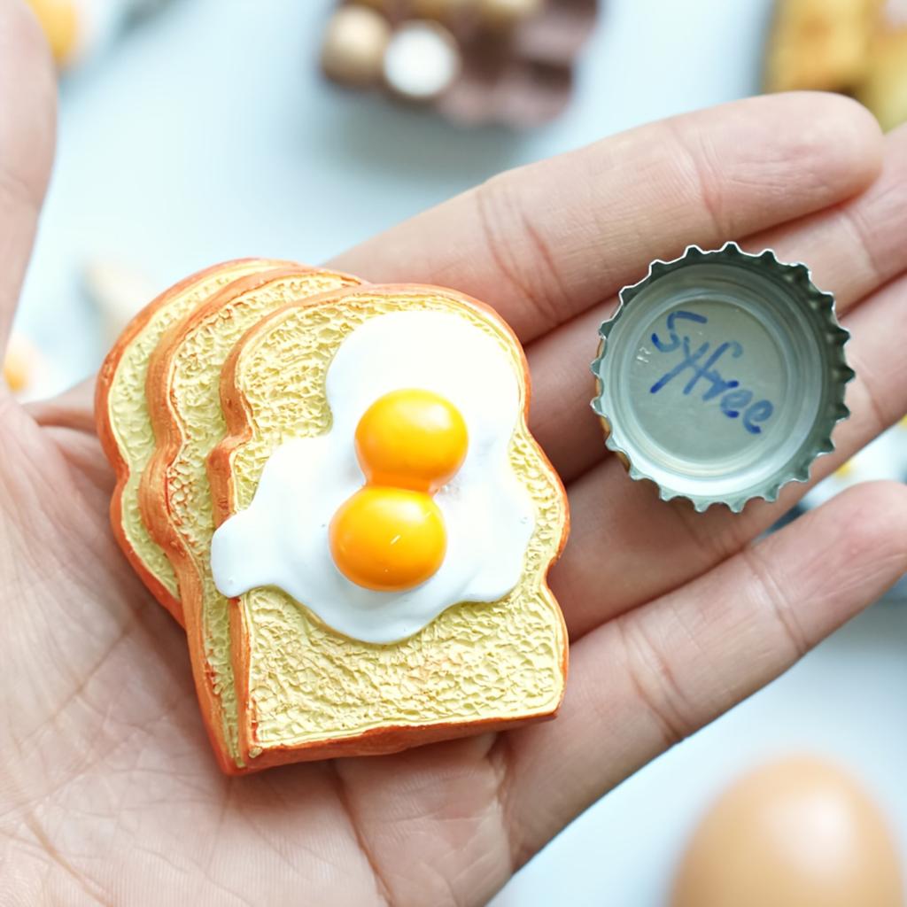 1pc, Fridge Magnets, Cartoon Fridge Magnets, Kawaii Simulation Egg Ornaments Refrigerator Magnets.