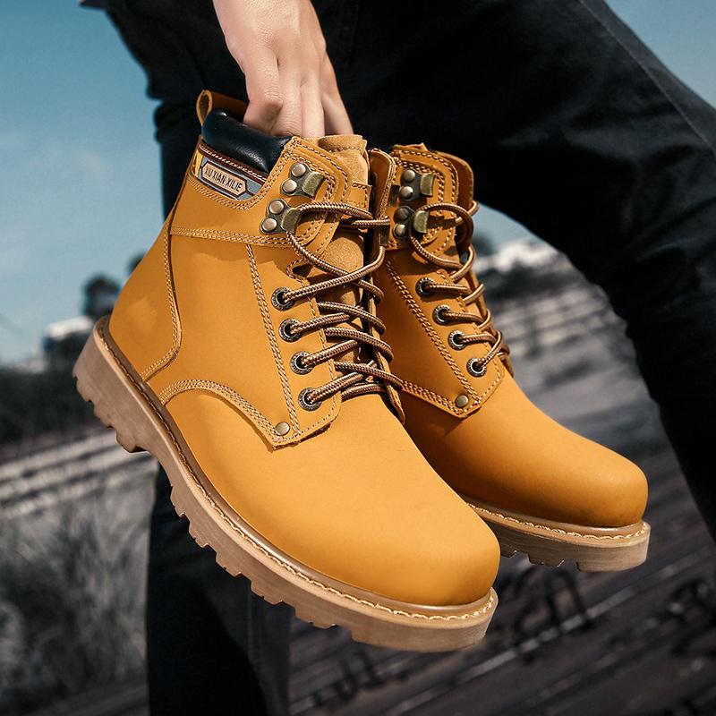 Men Genuine Leather Winter Ankle Women Tactical Trekking Snow Yellow Designer Tactical Boots Outdoor for Men Work Shoes Sneakers