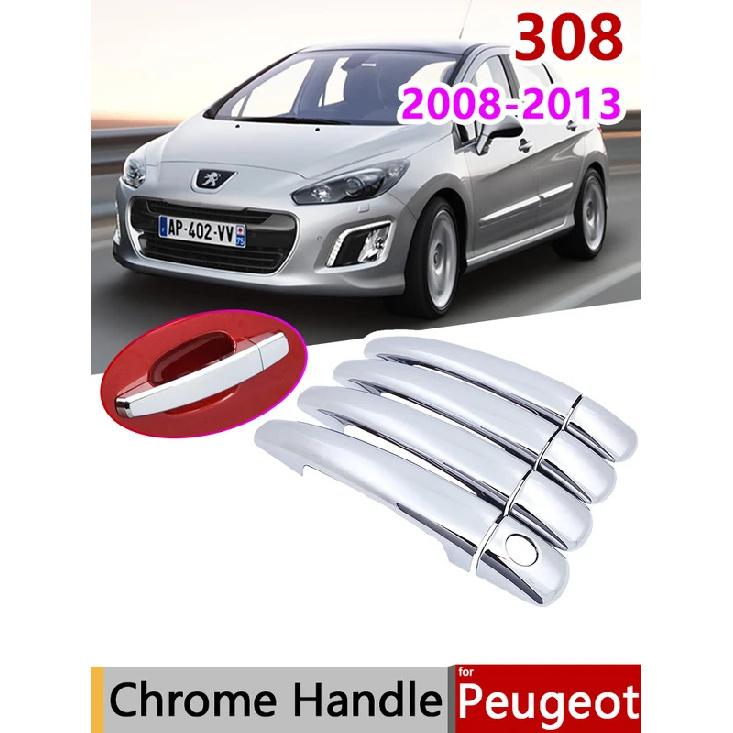 for Peugeot 308 sw cc RCZ 2008~2013 Chrome Door Handle Cover Car Accessories Stickers Trim Set 2009 2010 2011 2012