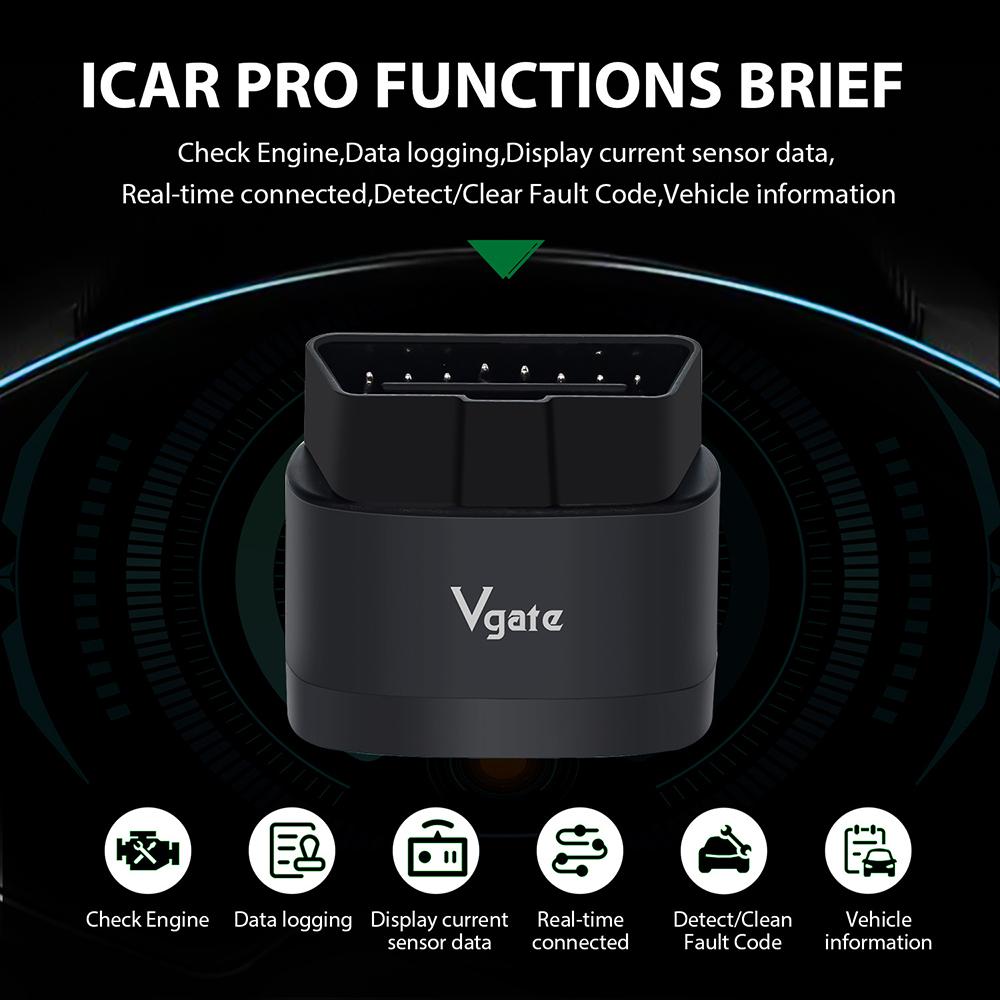 Vgate iCar Pro 2S OBD2 Diagnostický nástroj ELM327 Bluetooth 5.2 Auto skener Podpora Android/IOS V2.3 Auto skener