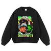 Sweat à capuche oversize en coton pour homme - Sweatshirt Streetwear Coupe ample avec imprimé délavé vintage et manches tombantes