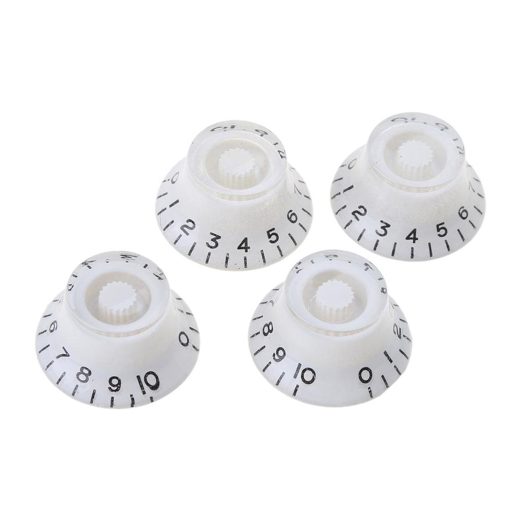 4Pcs Top Hat Knobs Electric Guitar Bass Speed Volume Tone Control Knobs Fits 6mm/0.24in Rotary Shaft Musical Instruments