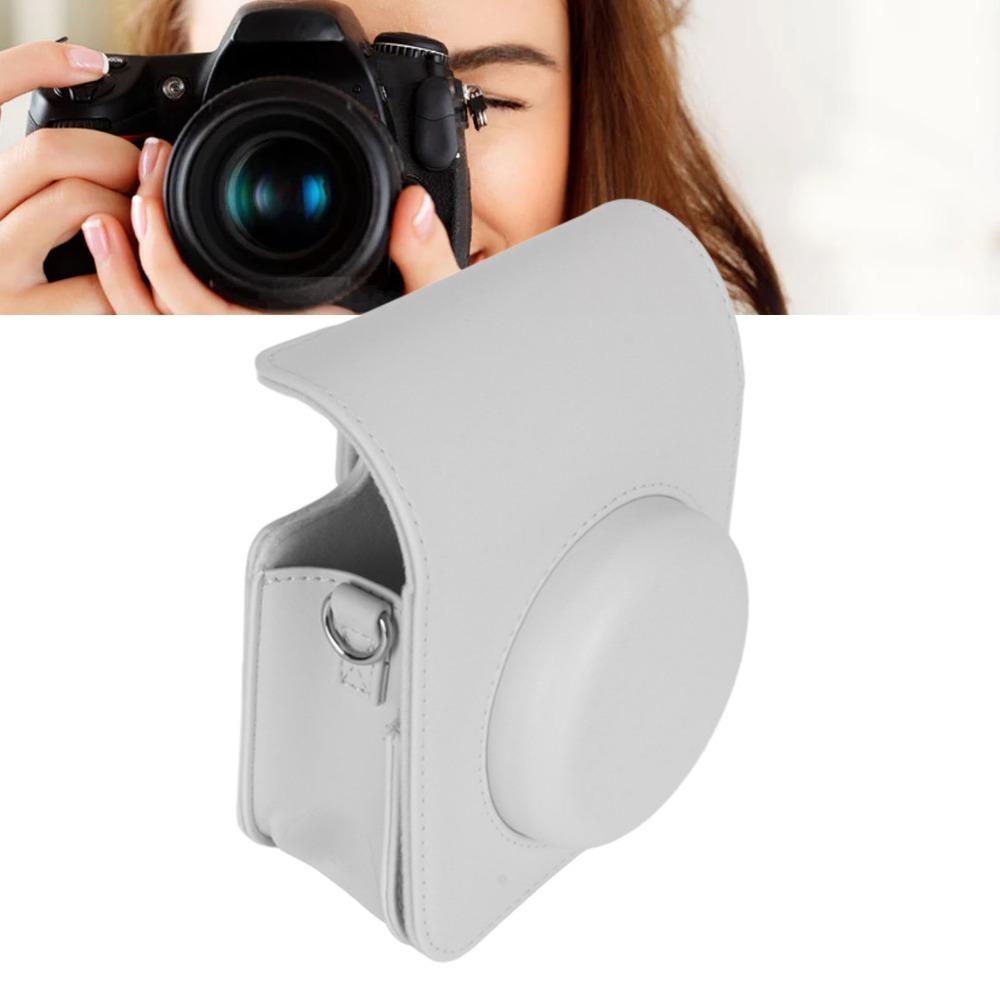 PU Leather Camera Case Camera Pouch for Fuji Instax Mini 12 Outdoor Travel белый