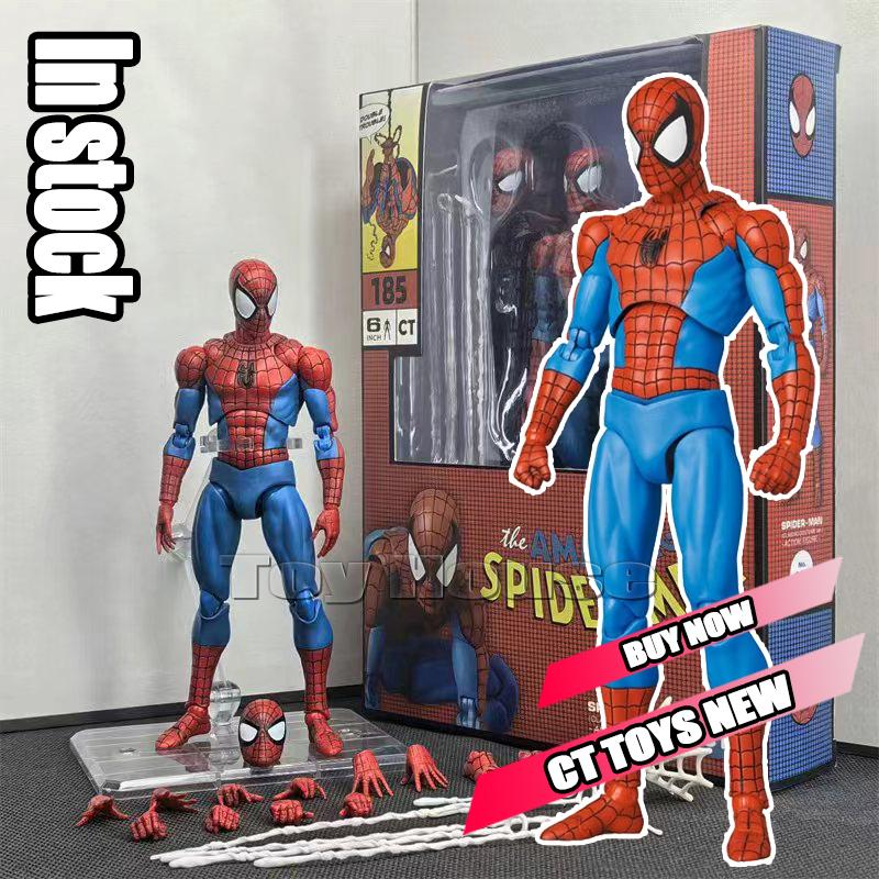 In Stock Full Range Ct Toys Spiderman Mafex 143 Ben Reilly Comic Ver The Amazing Spider-Man 001 Anime Action Figure Toys Gift