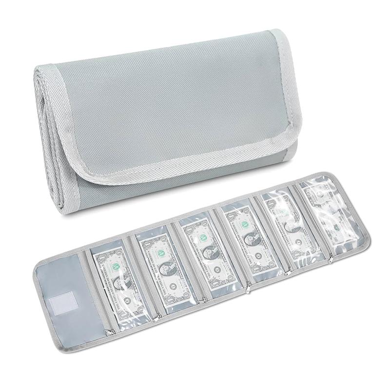 

Waterproof Oxford Cloth Multi-Functional Six-Card Slot Cash Storage Wallet, Transparent Folding Coin Purse, Cosmetic Bag