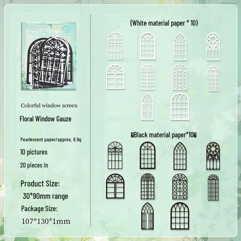 ZABC Dual-Color Silhouette Paper Series - 20 Sheets Black & White Versatile Base Layer