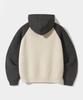 Dimiteulibeullaeg 2Way Raglan Two-Tone Knit Zip-Up Hoodie_Oatmeal & Charcoal