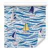 Wallpaper Colorful Sailboats On Waves for Living Room and Bedroom 50x1000