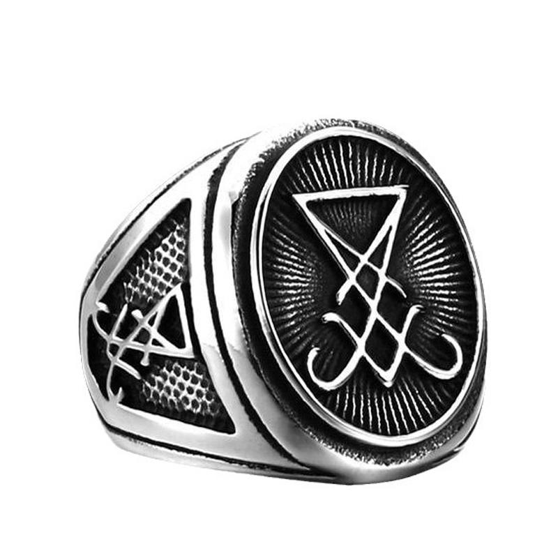 Fashion Vintage Stainless Steel Cross Rings for Men's Punk Creative Amulet Pentagram Ring Personality Jewelry Gift Wholesale
