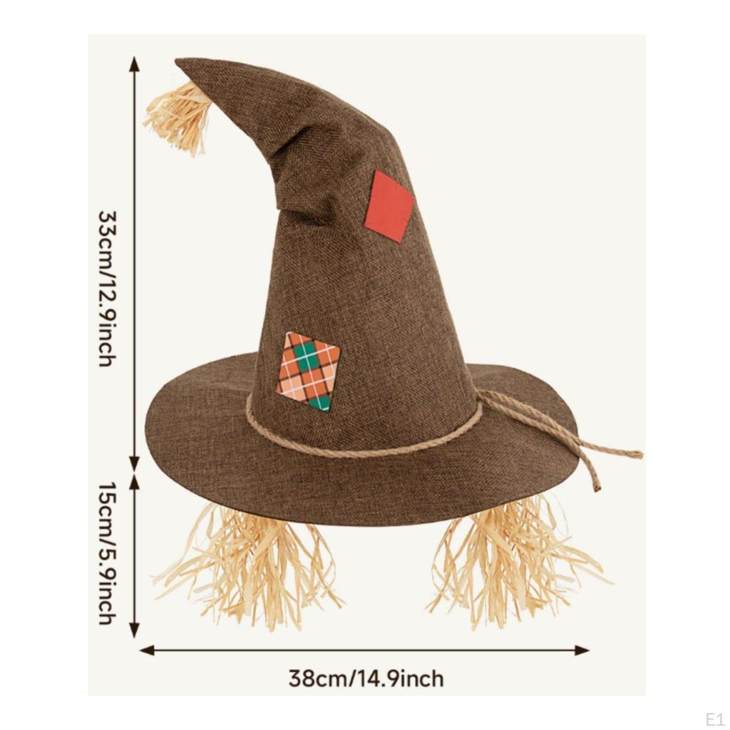 Halloween Witch Hat Cosplay Pointy Straw Festive Costume Accessory
