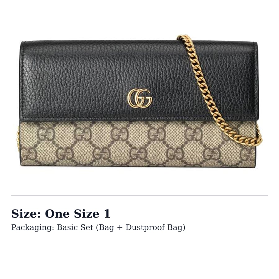 GUCCI Marmont Canvas With Leather Chain