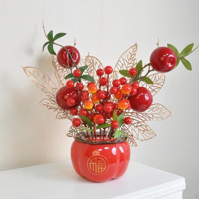 Chinese Year Decoration Artificial Bouquet Blessing Gift Spring Festival Decor for Living Room