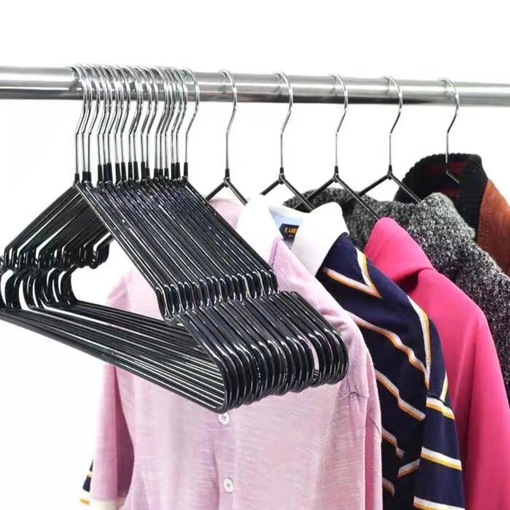 10pcs-Non-Slip Coated Metal Suit Coat Hangers Clothes Hangers Metal Shirt Jacket Hanger with Round Notches for Dress