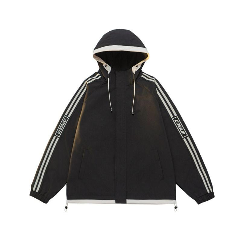 

Jacket Men and Women with The Same Style Spring and Autumn Tide Brand Ins All-match Men s and Women s Couple Striped Jacket Men XS