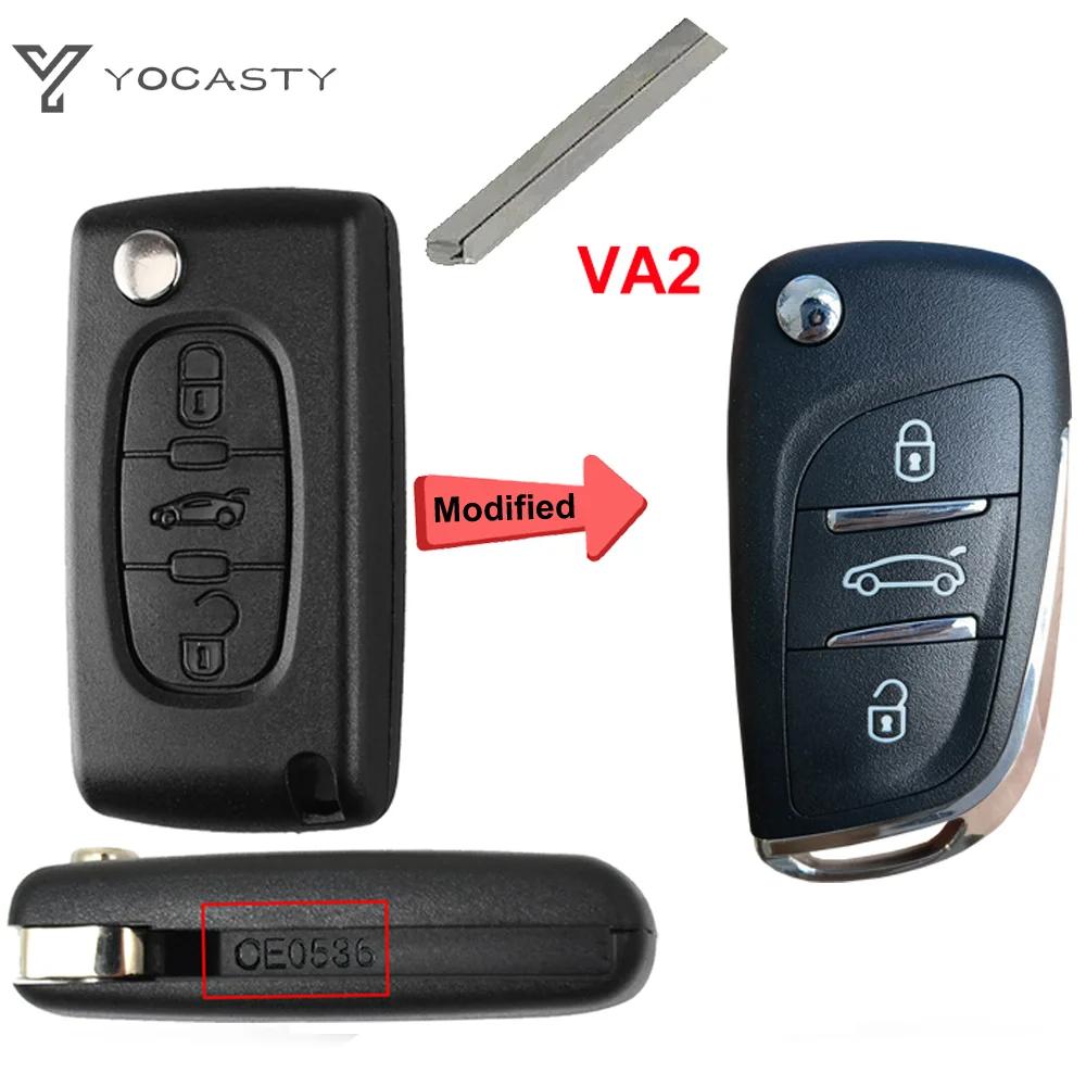 Yocasty Modified Remote Car Key Shell Flip Case For Citroen C2 C3 C4 C5 Berlingo For Peugeot 207 307 308 407 607 Hu83 Va2