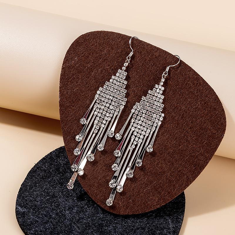 Fairy Butterfly Fringed Earrings Collection, Metal Wind Diamond Chain Earrings Exaggerated And Thin Stud Earrings