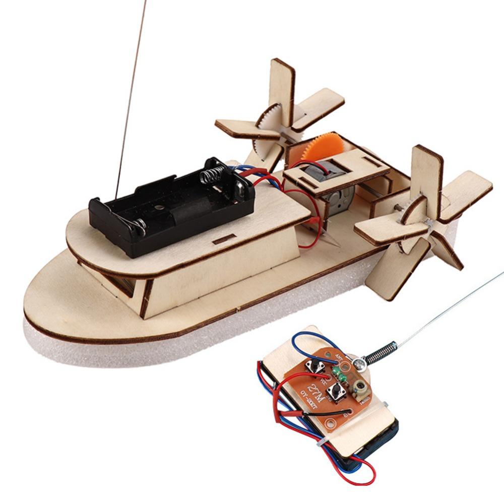 Wood Color Wooden Car Toy 3D Assemble RC Cars New DIY Boat Car Model