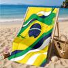 Brasilien Kunstwerk Gedrucktes Mikrofaser Strandtuch, Weich und Saugfähig, Schnelltrocknend, Ideal für Sommerreisen, Strand-Essentials, Schwimmbad