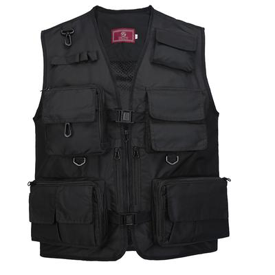 Tactical Hip Hop Techwear Cargo Vest Men Photography Fishing Multi-pockets Functional Waistcoat Outdoor Casual Sport Gilet