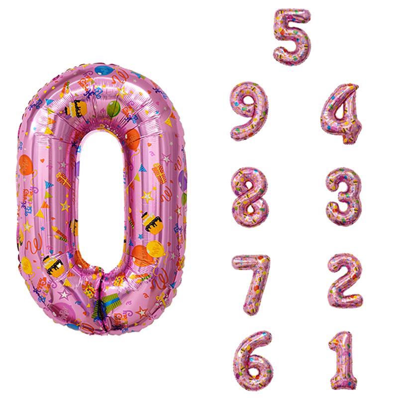 

10Pcs Number Foil Balloon 0-9 Digit Theme Birthday Party Balloon Kids Globos Baby Shower Decoration one size
