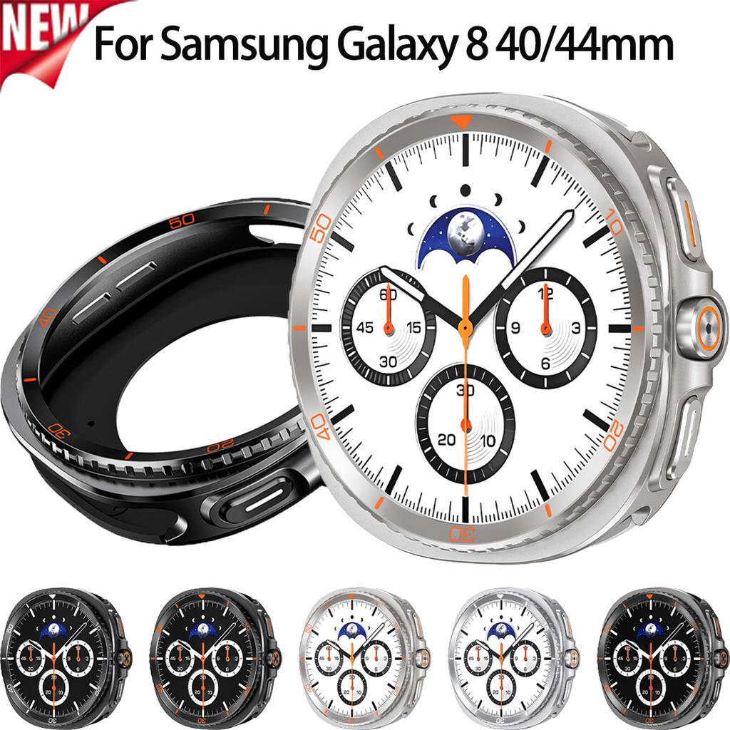 Protective Case For Samsung Galaxy Watch 8 40 44mm Metal+PC Cover With Scale For Galaxy Watch 8 44/40mm Anti-drop Bumper Shell