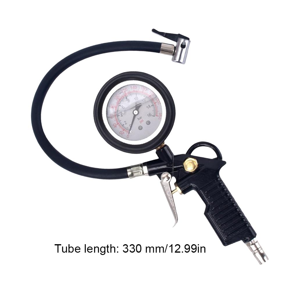 Car Tire Pressure Gauge 0-16Bar/0-230PSI Auto Tire Pressure Inflator Gauge High Precision Meter Detector For Car Motorcycle Bike
