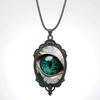 Colorful Mysterious Devil's Eye Pattern Oval Women's Jewelry Black Pendant Necklace